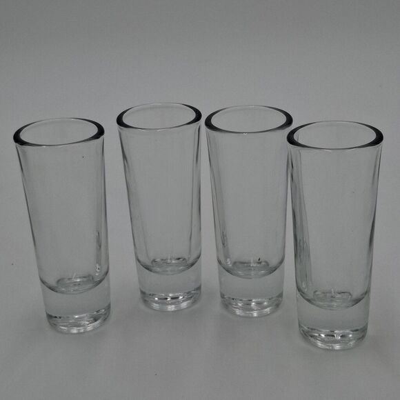 Vintage Crisa Liquor Shooter Double Shot Glass Heavy Bottom 2 oz.  Set of 4 - Picture 1 of 5